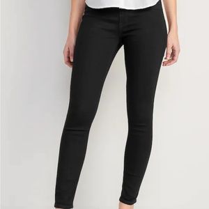 Old Navy Mid-Rise Wow Super-Skinny Black Jeggings for Women, 6